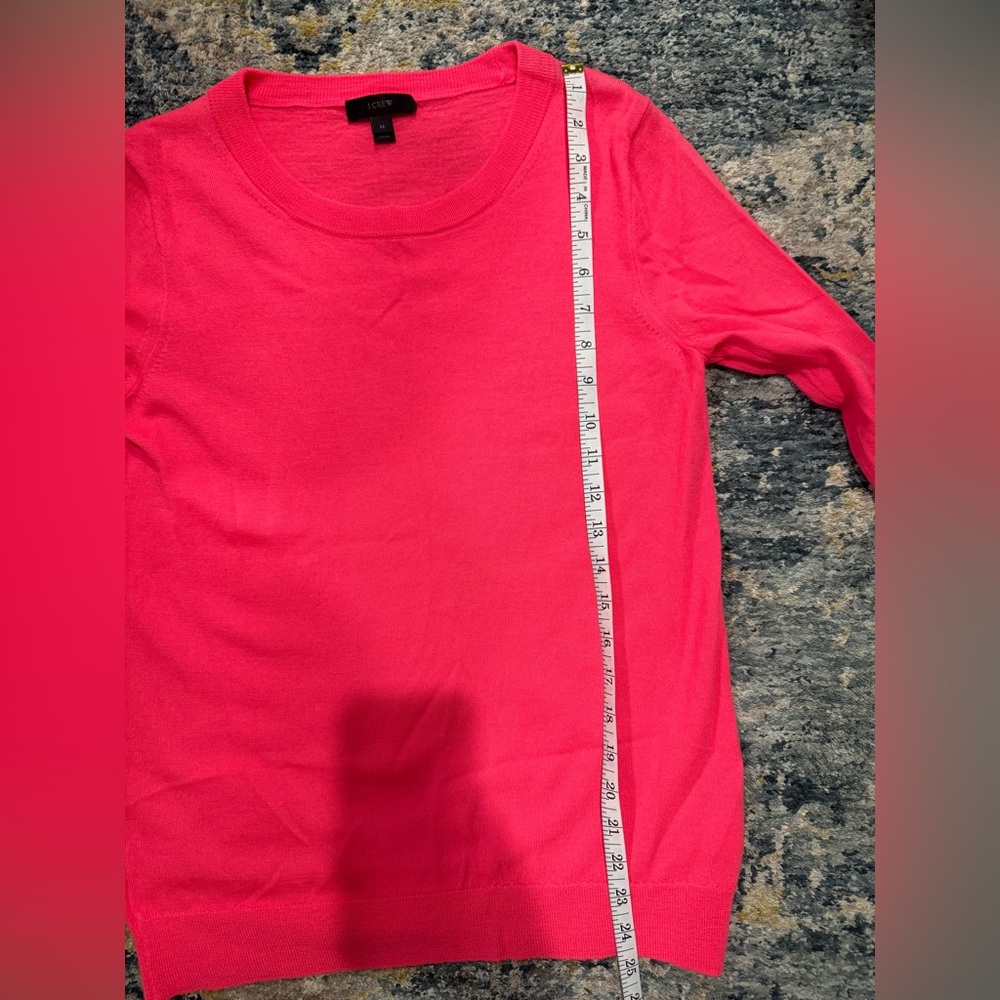J. Crew Vibrant Pink Crew Neck Sweater - Picture 6 of 6